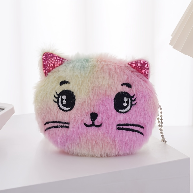 Chic Unicorn Plush Coin Purse For Girls - Cartoon-themed, Lightweight With Zipper Closure, Perfect For Keys &