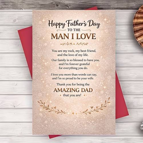 one envelope greeting cardhappy fathers day card for amazing dad from wife greeting card