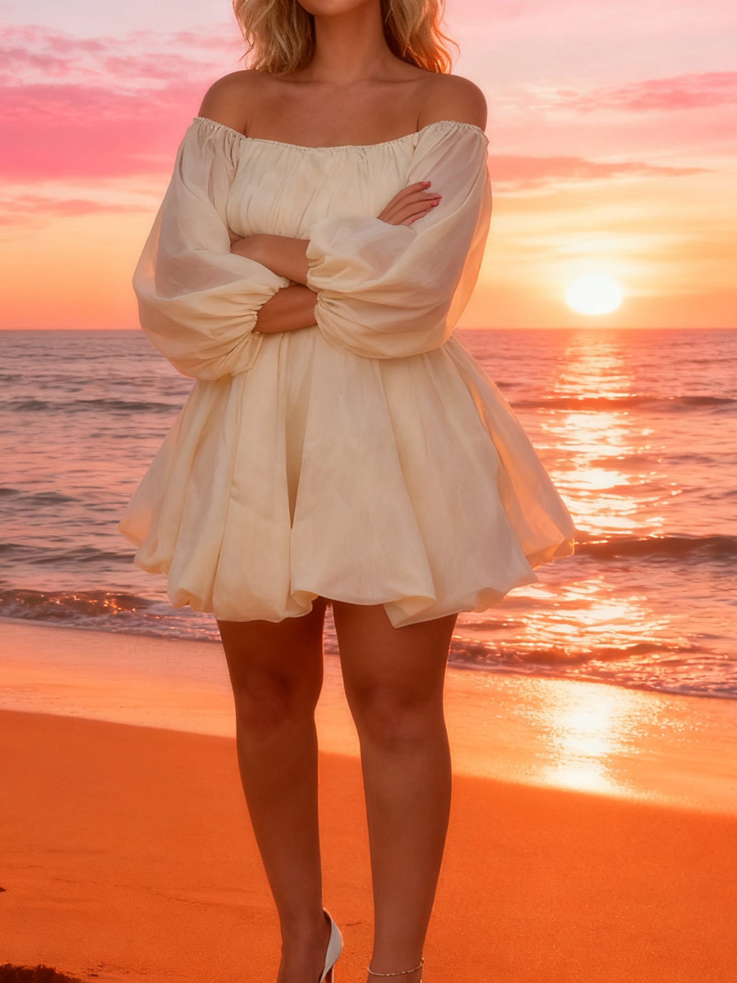 cream dresses for women sold on Temu United States