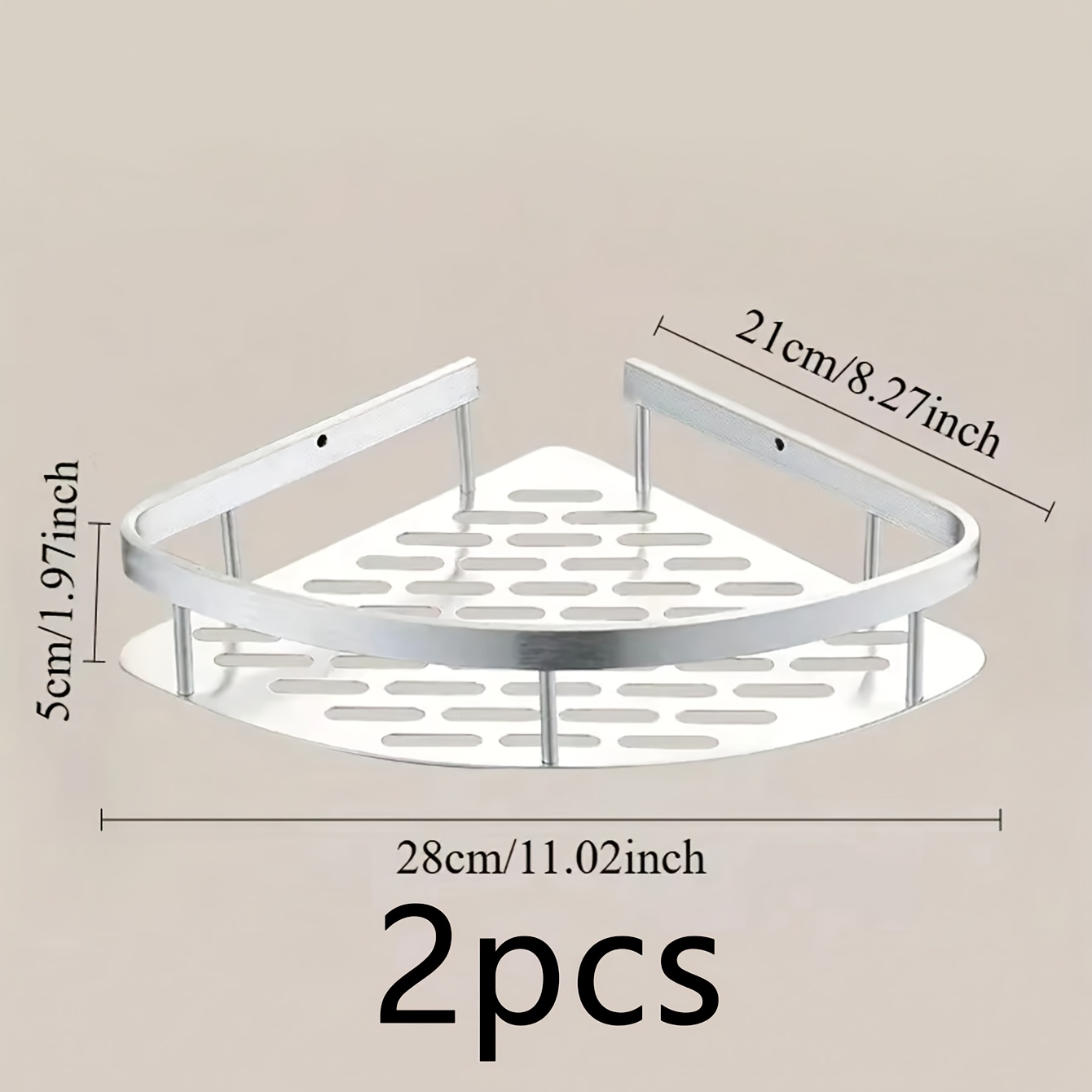 Image of Corner Shower Shelf Wall Mounted Rustproof Bathroom And Kitchen Organizer No Drill Quick Dry Rack For Shampoo Toiletries And Accessories Durable Space Saving Home Storage Solution