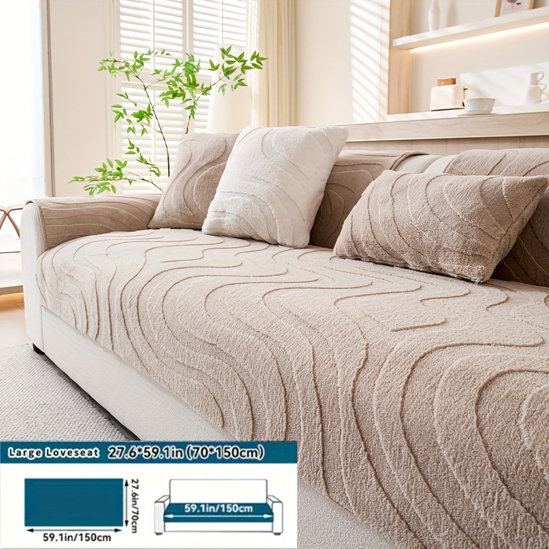 Image of 1pc Sofa Cover, Luxurious Style Sofa Cover, Anti-slip Sofa Cover, Comfortable And Soft Fabric , Sofa Decoration, Suitable For All Sizes Of Sofas