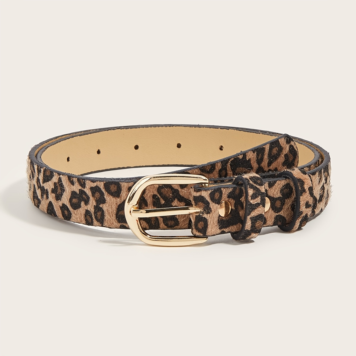 

1pc Vintage Leopard Print Belt For Women, Leather Pu Material, Non-textile Weave, Ideal For Daily , Parties, And Night Outs - Versatile Accessory For Dresses And Coats