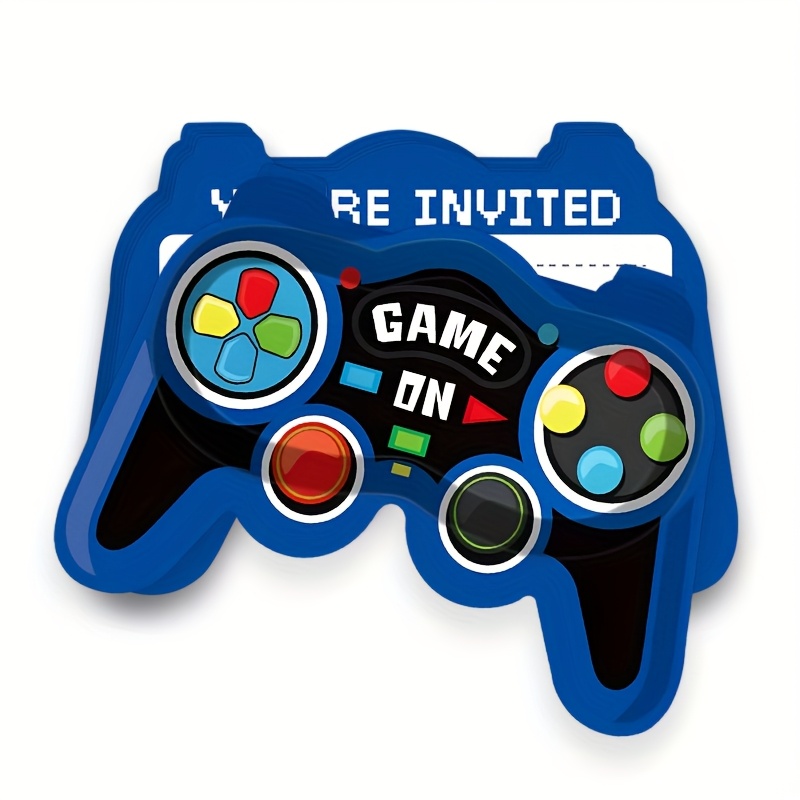 TEMU 20pcs Of Video Game Birthday Party Invitation Cards, Perfect For Video Game Themed Parties, Suitable For Boys And Girls Who Are Enthusiasts,
