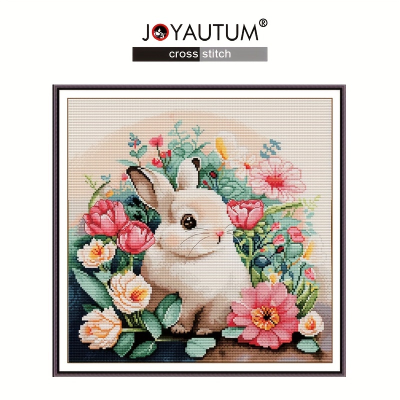 1 セット中国クロスステッチキット刺繍裁縫セット DIY プリント 11CT ウサギ動物美しい花家の装飾 50 × 50 - Temu Japan