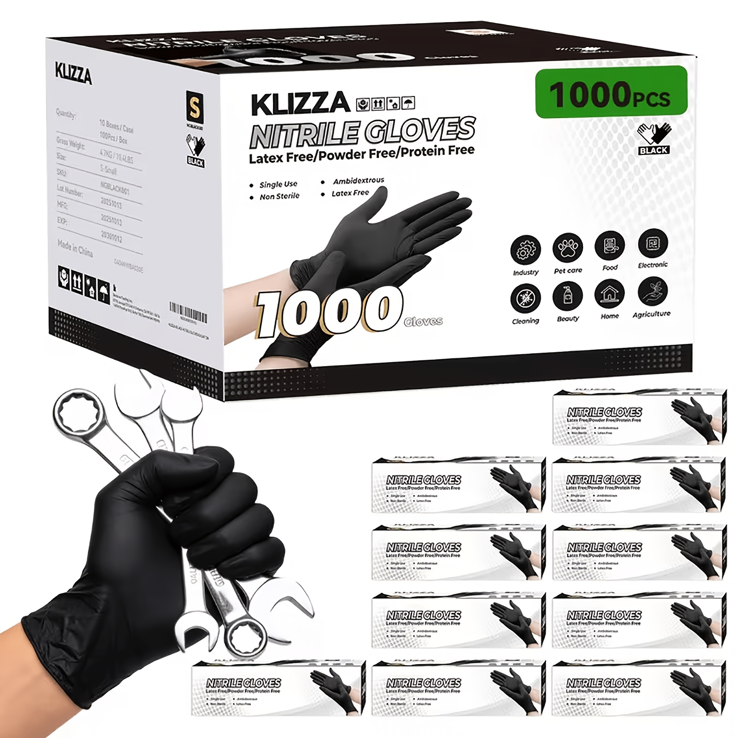   200 600 1000pcs disposable   kitchen gloves for cooking cleaning dishwashing latex free powder free heavy duty puncture resistant
