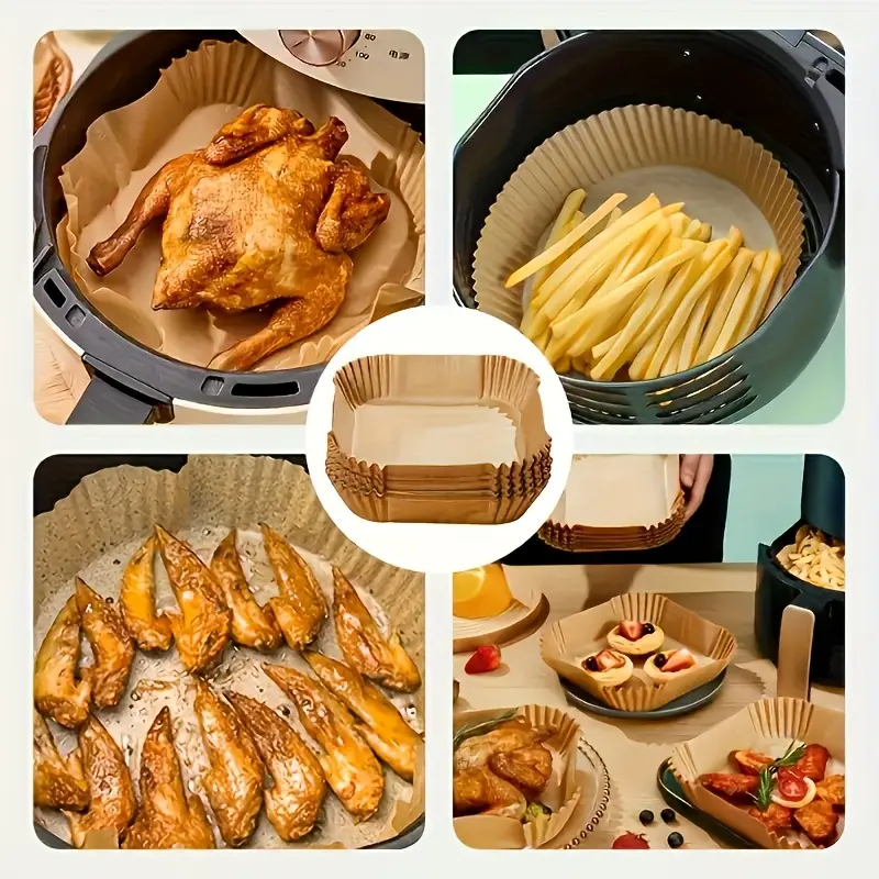 100pcs non stick disposable baking temperature resistant anti overflow design for air fryers ovens microwaves ideal for fries easy to clean kitchen essentials baking supplies paper baking lined heatresistant paper Product details 6