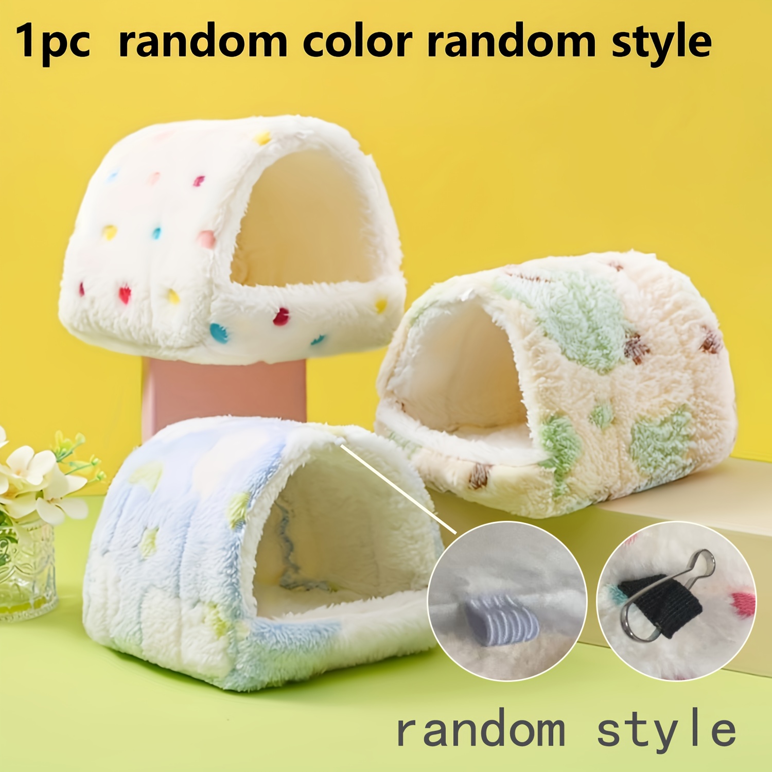 TEMU 1pc Random Hamster House Branch Mouse Bear Winter Guinea Pig Squirrel Parrot Sugar Glider Winter Sleeping