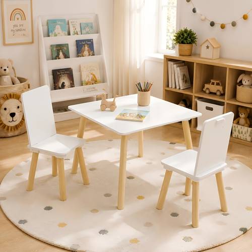 velacasa kids wooden animal table and chair set cartoon animal chairs leopard elephant for toddlers preschoolers playroom furniture for arts crafts snacks pretend play sturdy wood construction easy assembly kid sized design
