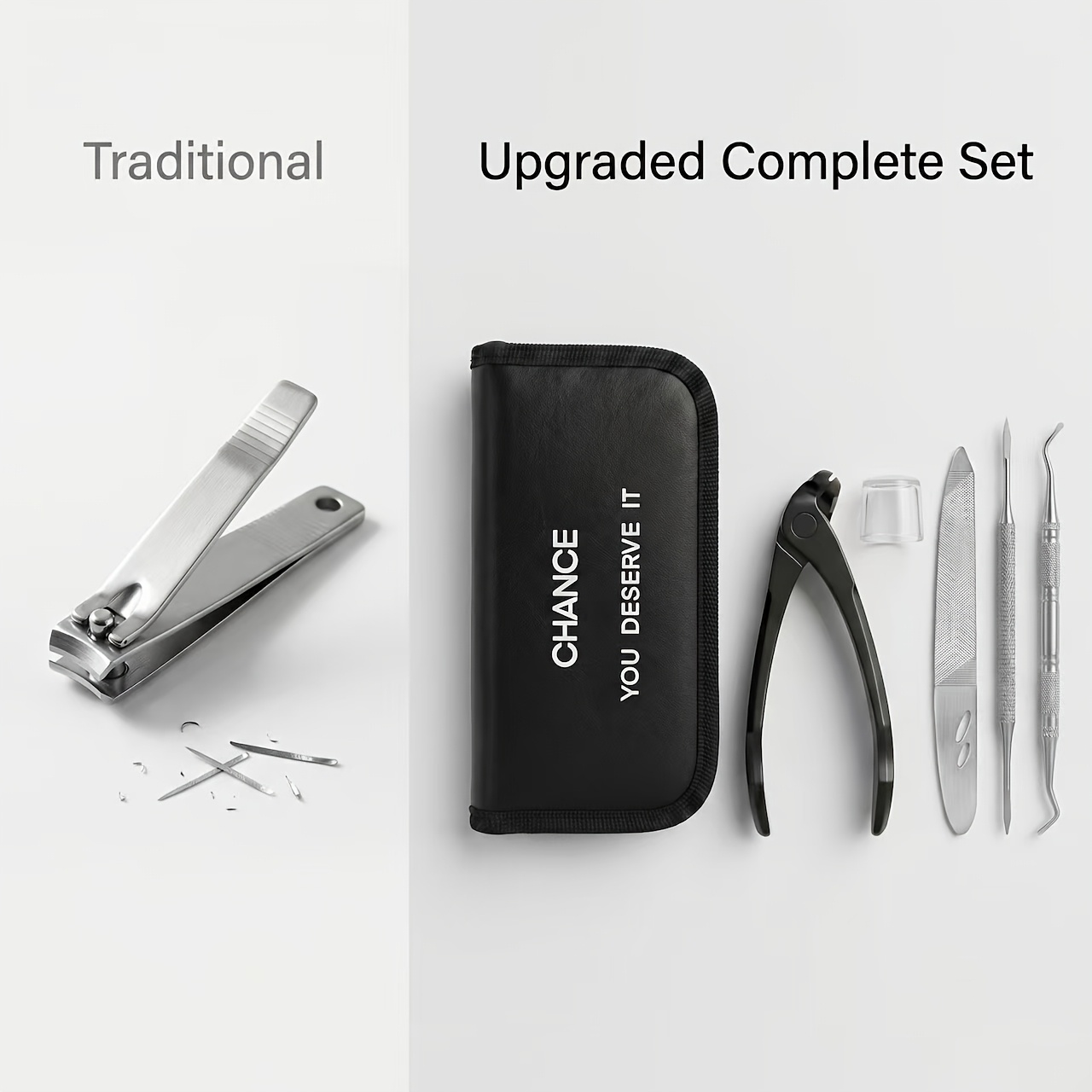 Nail Clipper Set with Nail File & Ingrown Nail Cleaner
