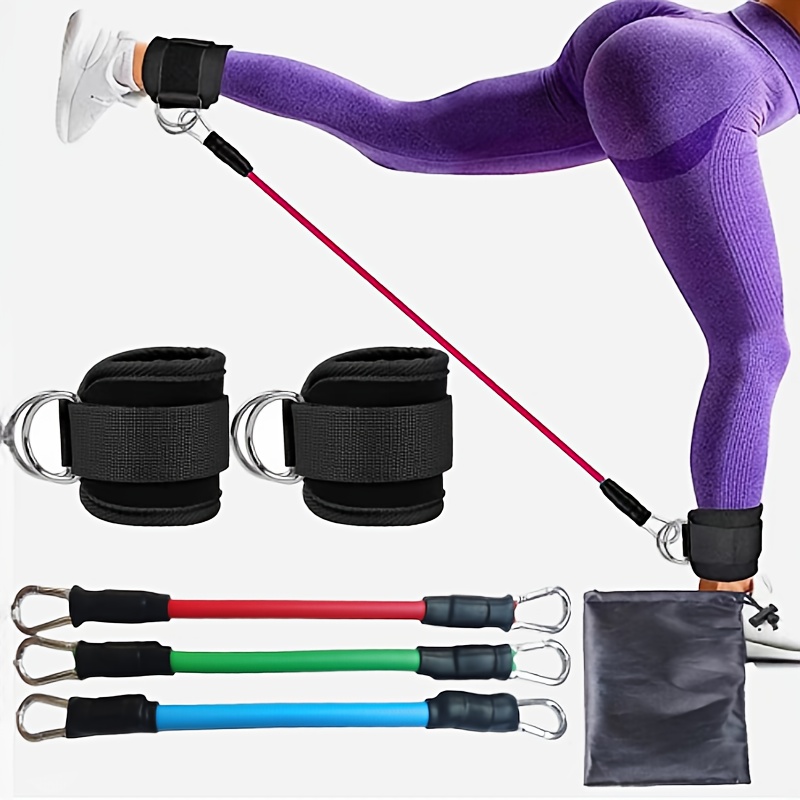 Image of 6pcs Set, Ankle Resistance Bands, Wrist Cuff Workout Ankle Bands, Leg And Training Resistance Bands, Ankle Bands With Exercise Straps