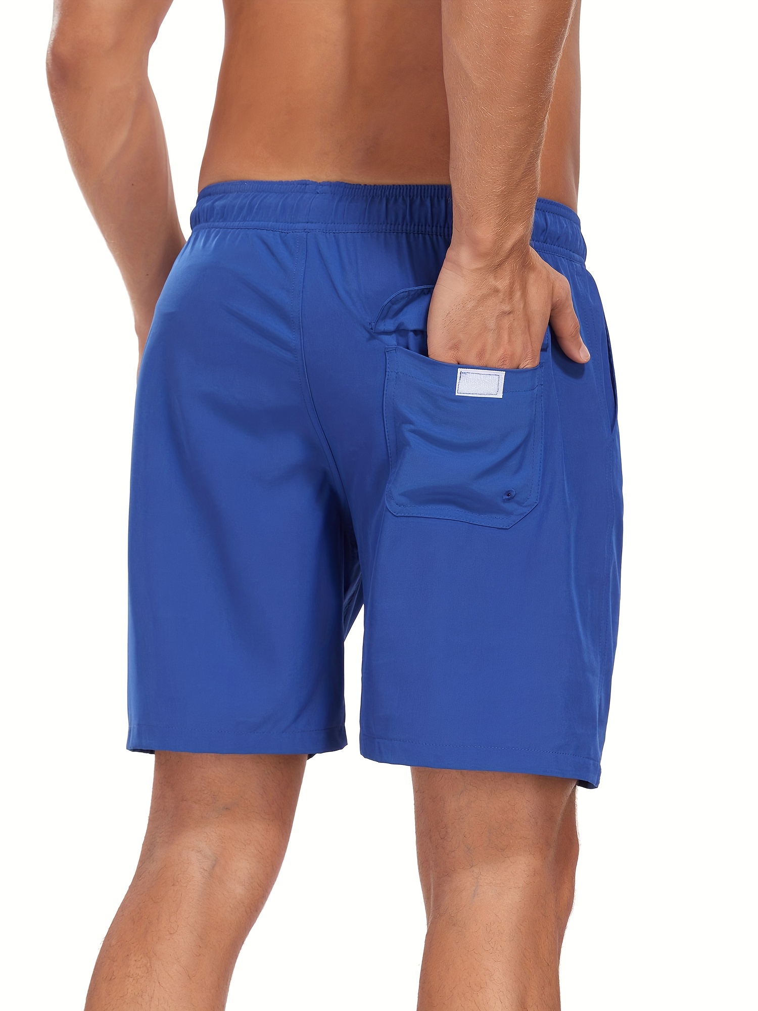 mens two   board shorts with pockets athletic quick dry slightly stretch drawstring workout shorts with assorted colors details 3