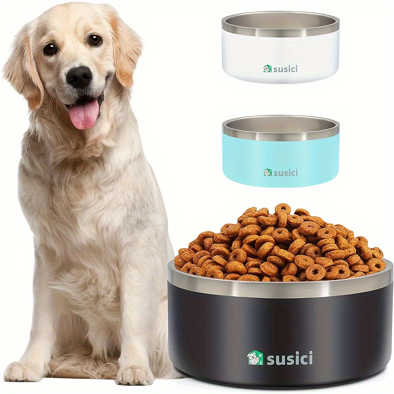 

64oz Large Dog Bowl, Stainless Steel, Non-slip Rubber Bottom, Dishwasher Safe