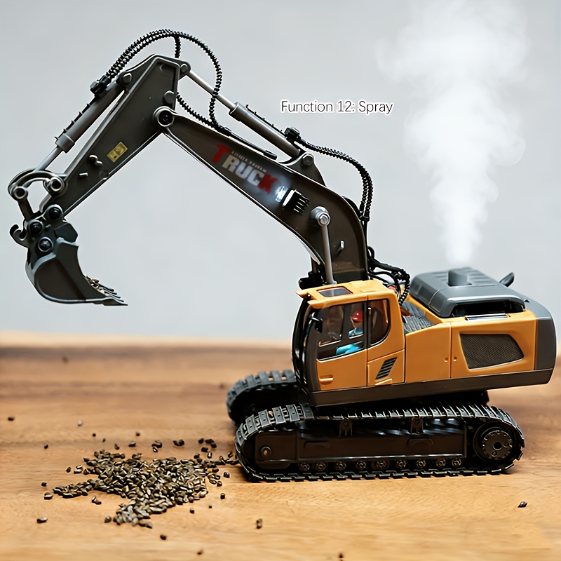 TEMU Camion-jouet pelle puissant en alliage pour enfants de 6 à 12 ans, véhicule de chantier télécommandé avec châssis en alliage métallique durable,