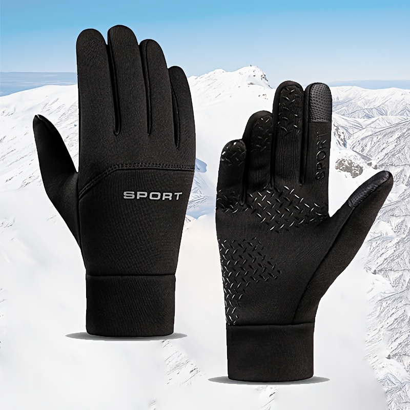 TEMU Guanti invernali da sci e ciclismo da , guanti da sci sportivi in peluche con copertura completa della - Regalo di Natale per sport all'