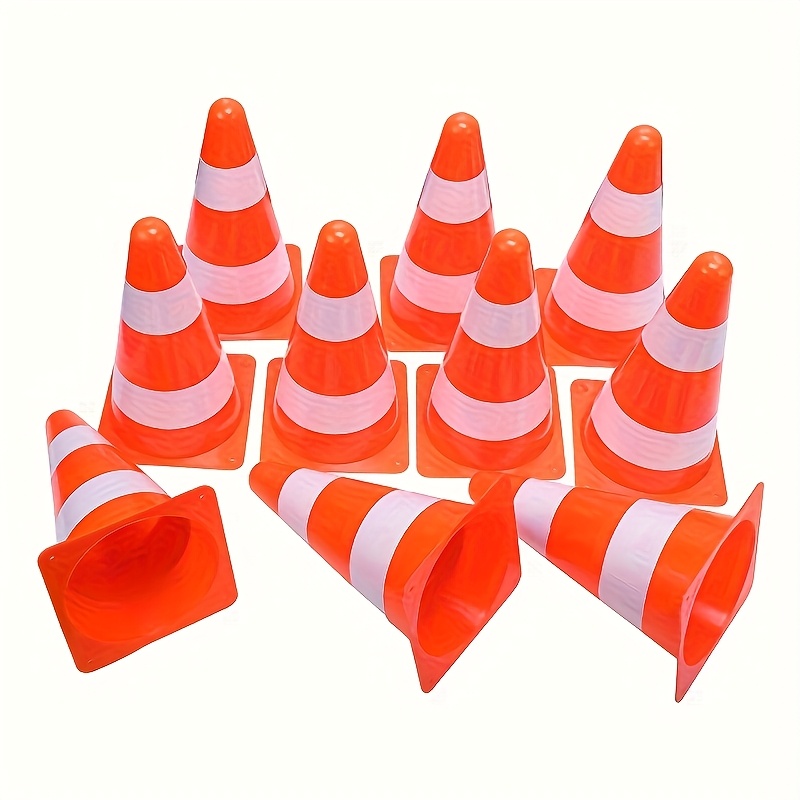 10-pack 23cm Reflective Cones For Soccer, Basketball, And Training Obstacles, Agility Training Equipment, Barriers