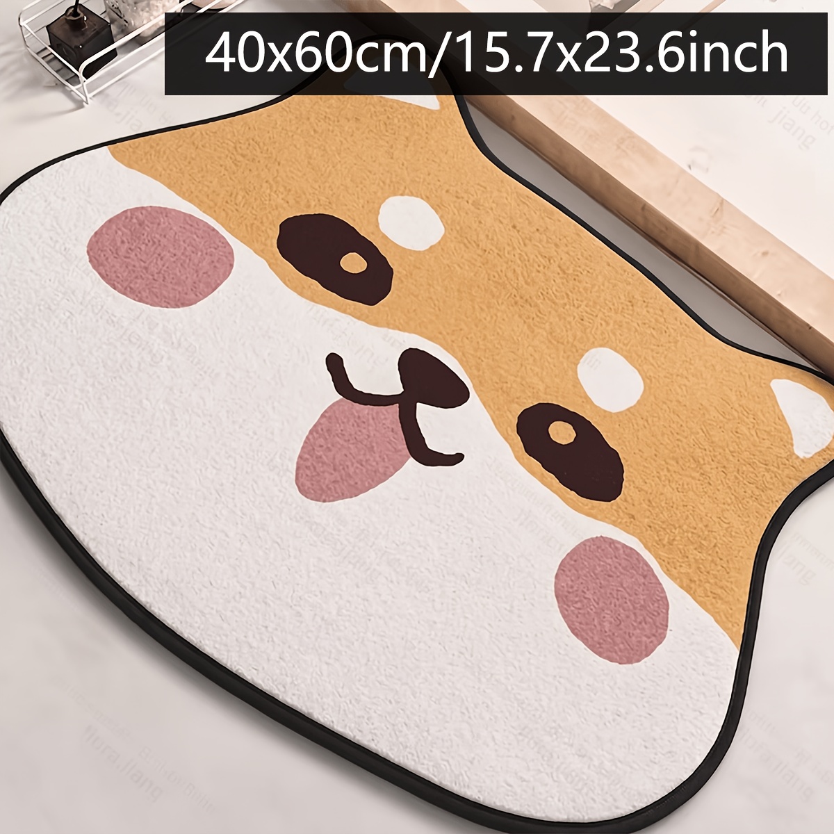 TEMU Irregular Cartoon Flannel Recording Studio Thickened Fluffy Bathroom Absorbent Mat Shower Room Anti-slip Mat Toilet Bedroom Door Mat