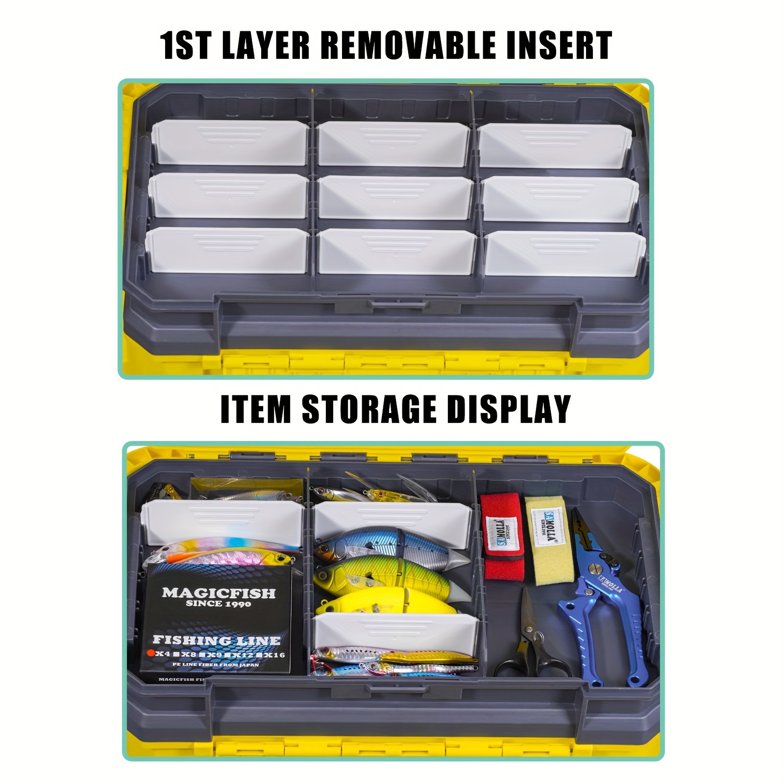 Box with Removable Insert Large Capacity Multifunctional Container