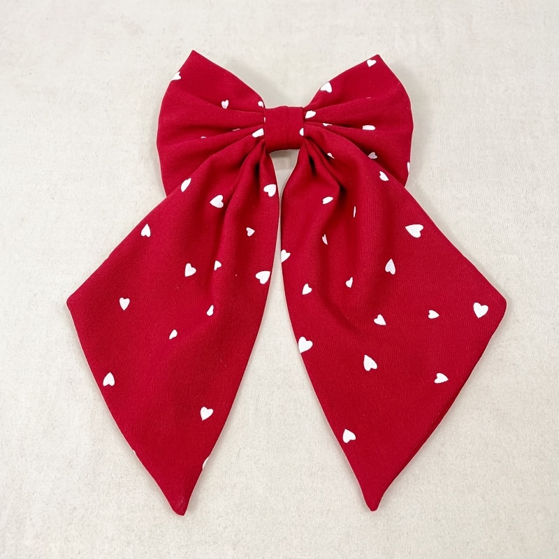 

Print Bow Hair Clip - Fabric Knot Accessory, Valentine's Day & Party Wear