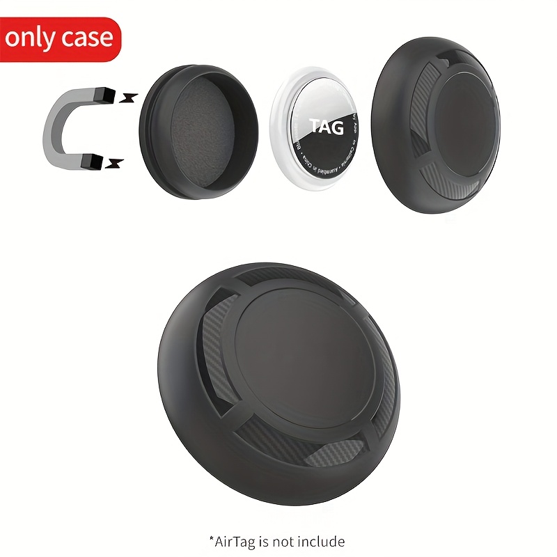 Image of 1pc/2pcs Airtag Magnetic Case For Airtag Protective Case, Water-proof Shockproof Protective Cover Mount Hidden For Car, Bike, Motorcycle (strong Magnet)