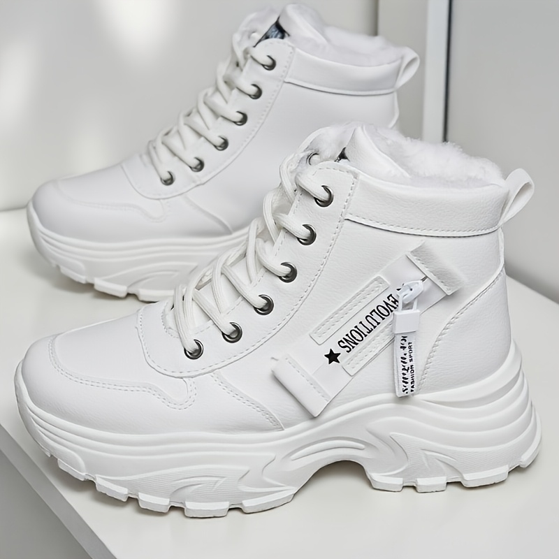 TEMU Women's Fashion Casual Sneakers, Winter & Autumn Thickened Height-increasing Snow Boots For Women, Short Boots With Plush Lining For , Stylish