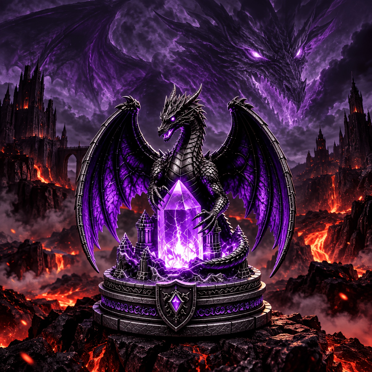 TEMU Black Tower Castle Night Light, Gothic Resin Dragon Statue Light, Usb Led Light, Dragon Statue, Halloween Autumn Decoration, Home Desktop