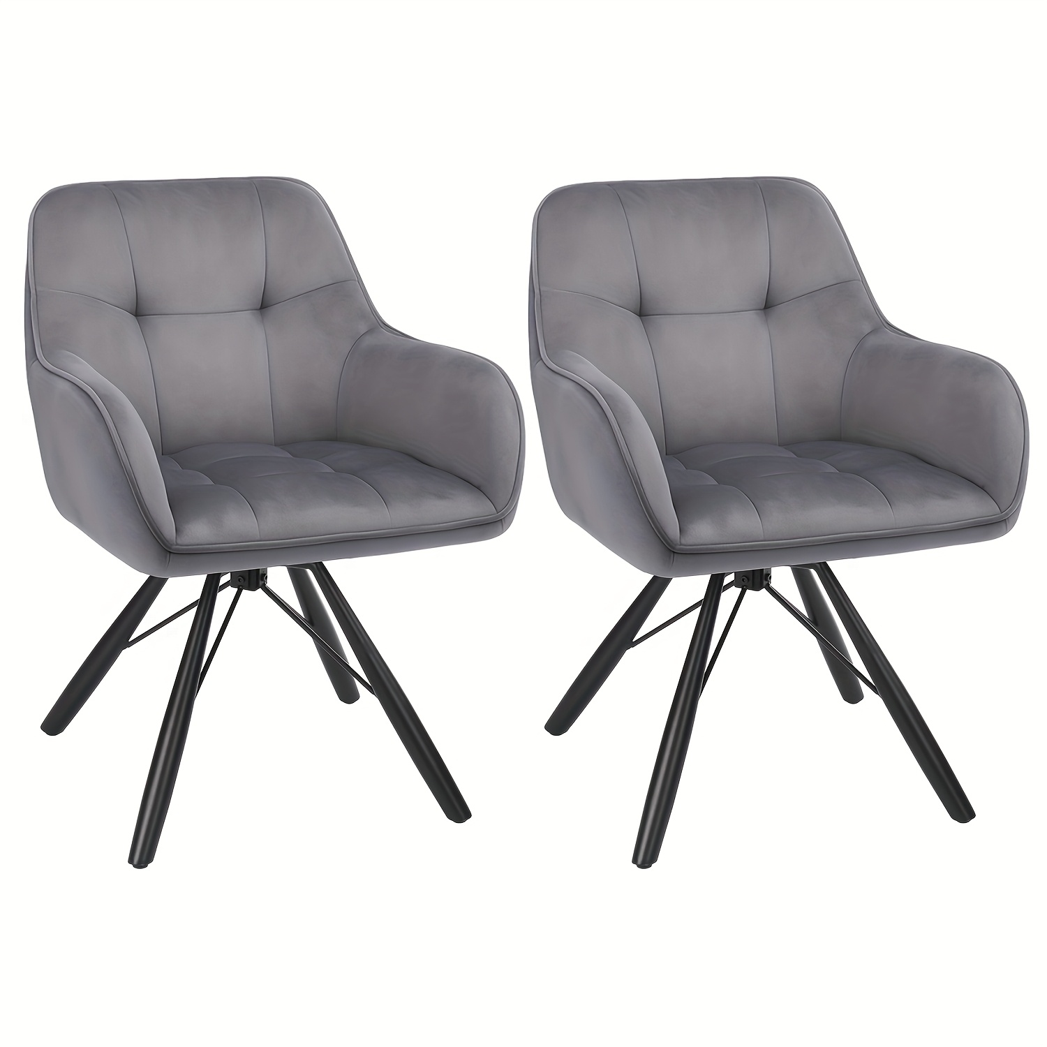 TEMU Dining Chairs Set Of 2 Velvet Upholstered Desk Chairs Without Wheels Ergonomic Office Chair With And Metal Legs For
