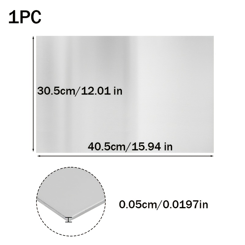 TEMU 1 placa de acero inoxidable 430 de calidad, lámina de metal delgada de 0.05 cm, placa de grabado de acero inoxidable de 15.94 pulgadas, para