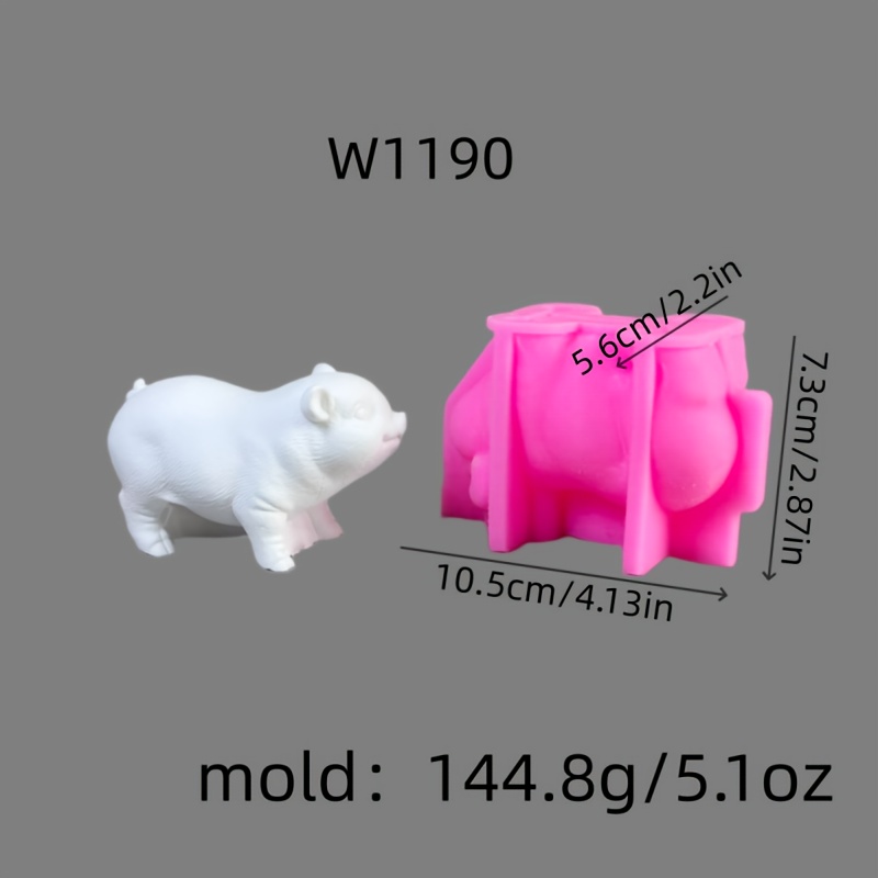 Image of Resin Silicone Mold Piglet 3d Decorative Silicone Mold Diy Candle Silicone Mold Gypsum Decorative Silicone Mold Home Decoration Epoxy Resin Mold W1190