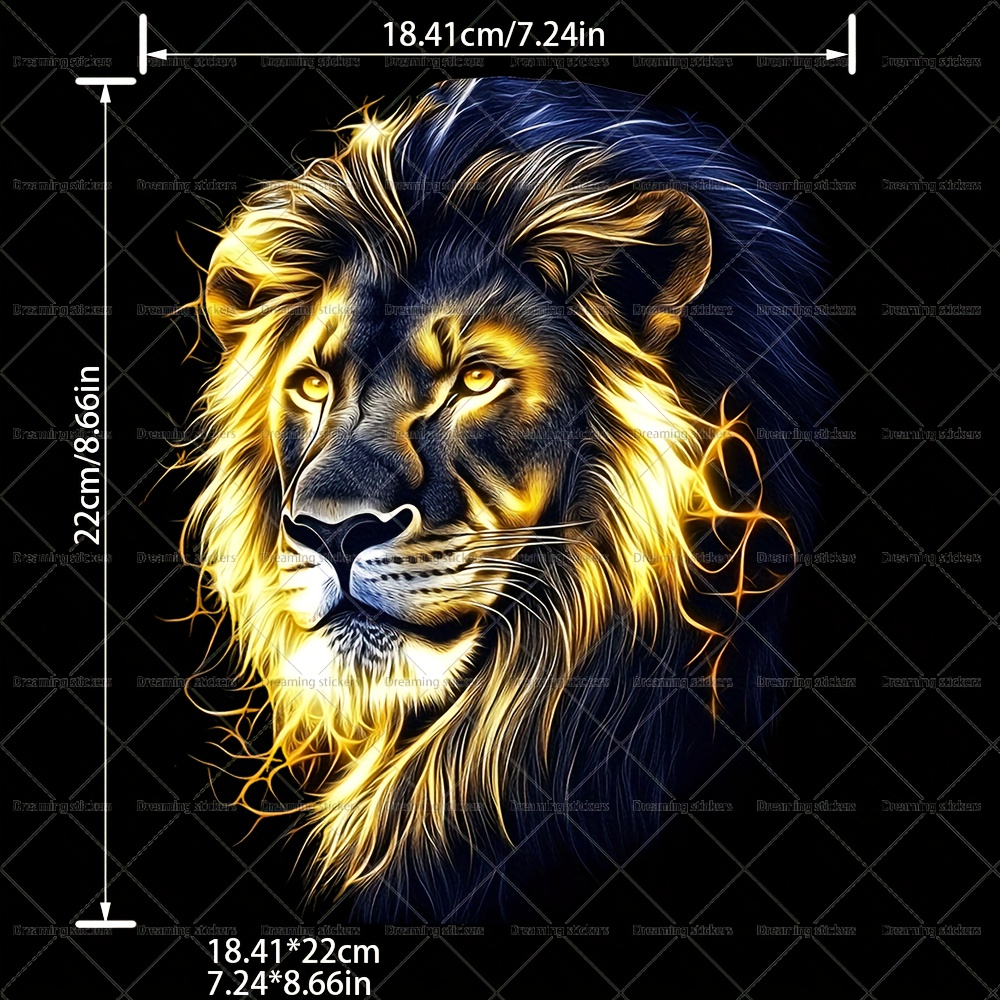 2d Flag, Firm Eyes, A Lion,suitable For Men And Women Patch Heat Transfer Stickers, Washable T-shirts, Jeans, Jackets, Backpacks, Clothes, Hats, Etc., To Make Your Outfits More .