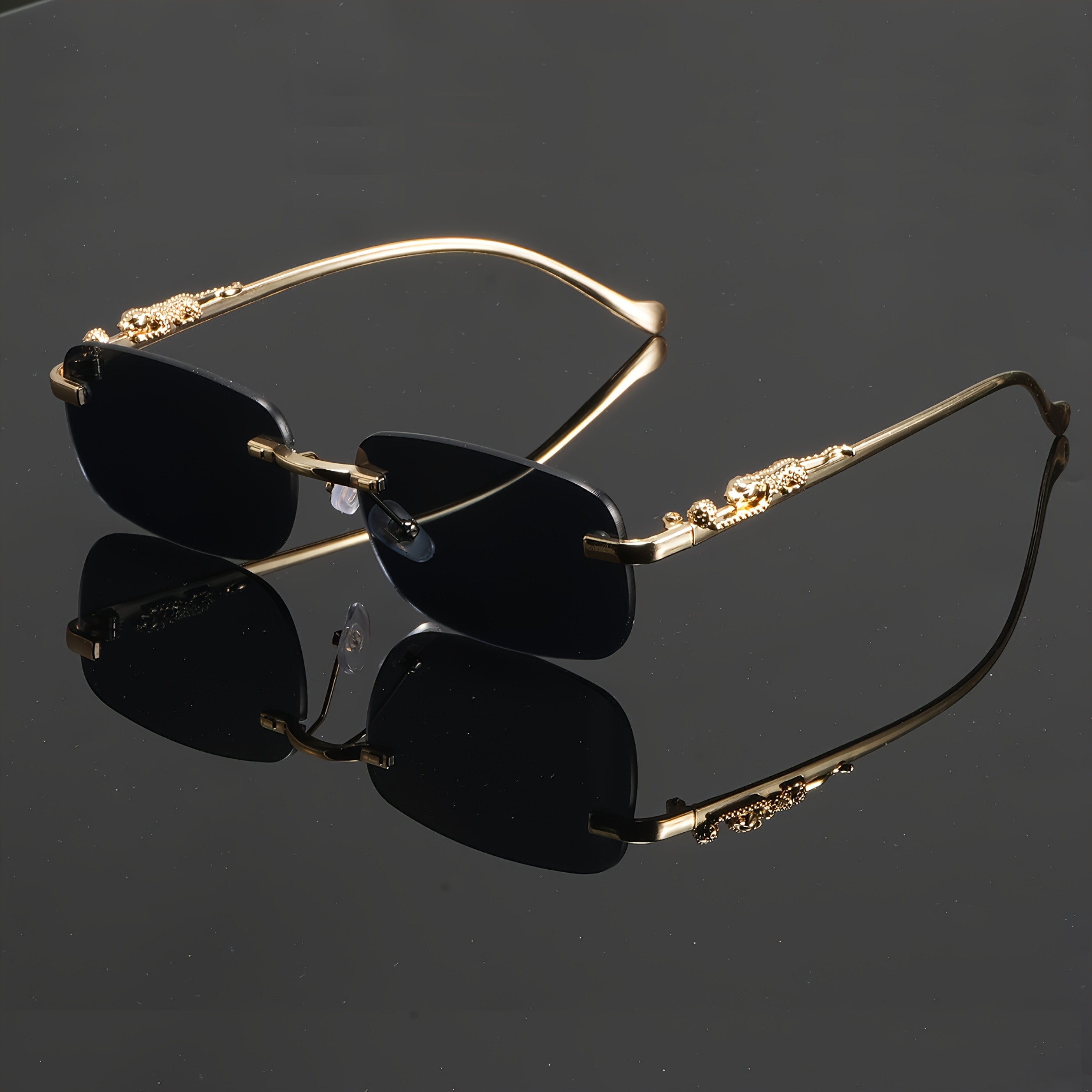 vintage inspired men's fashion glasses leopard print metal Temu