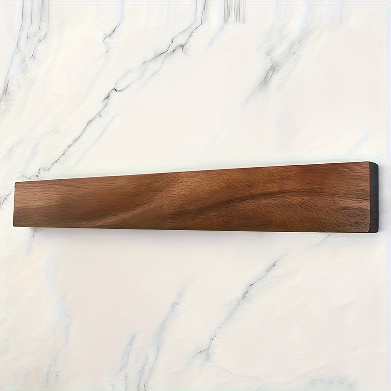 1pc 30cm/40cm Magnetic Knife Strip Holder Walnut Solid Wood Knife Stand Powerful Double Row Strong Nail Free