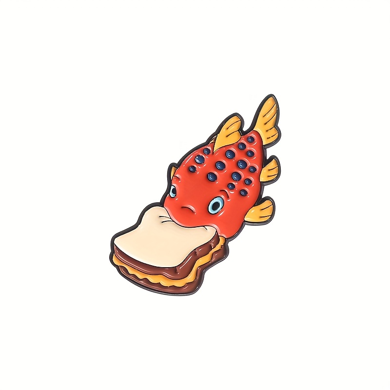TEMU 1pc Oppryn Women's Brooch Cute Cartoon Goldfish Pin Fine Enamel Alloy Brooch For Clothing And Backpack Decoration, A Small Gift For