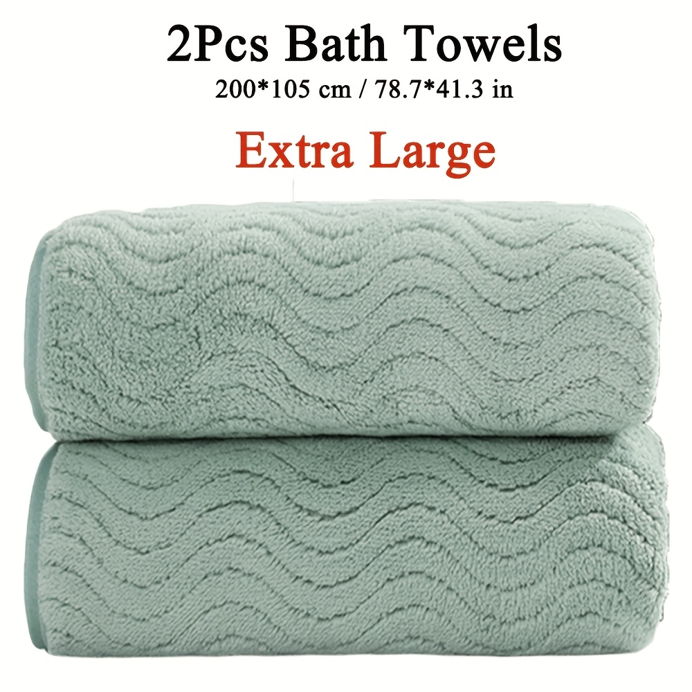 TEMU 2pcs Extra Large Bath Sheets Set, 2 Extra Large Bath Towel200cm*105cm/78.7*41.3in Or 1 Hand Towel35*75cm/13.8*29.5in+1 Bath