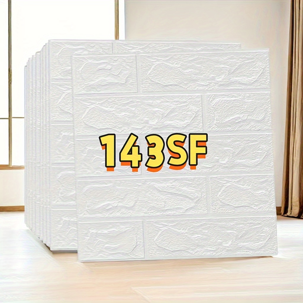 

3d Foam Brick Wall Sticker - 100pcs 143ft², Self-adhesive Waterproof, Easy To Kitchen And Bathroom, For Decorating Living Room And Bedroom, 35*38cm