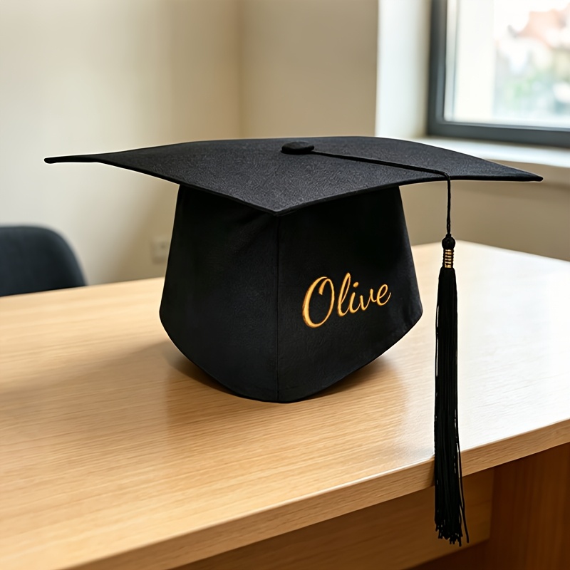 TEMU Embroidered Custom 2026 New Graduation , Adult Tassel Hat, Tassels Available, Back Elastic Band Non-constricting, Suitable For Graduation