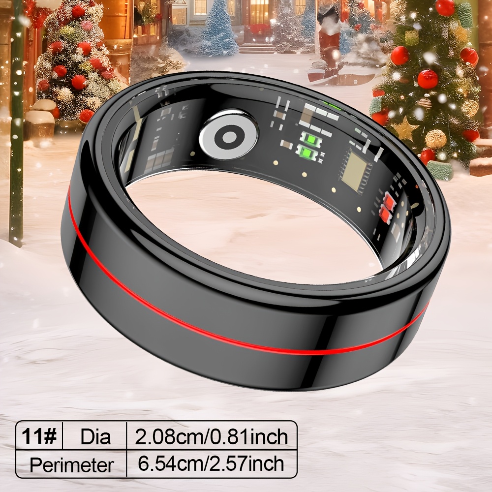TEMU Anillo Inteligente - Conexión Inalámbrica, Gestión de Fitness y Sueño, Capacidad de Batería 15mAh (Talla 8) / 18mAh (Talla 9-13), Fotografía de