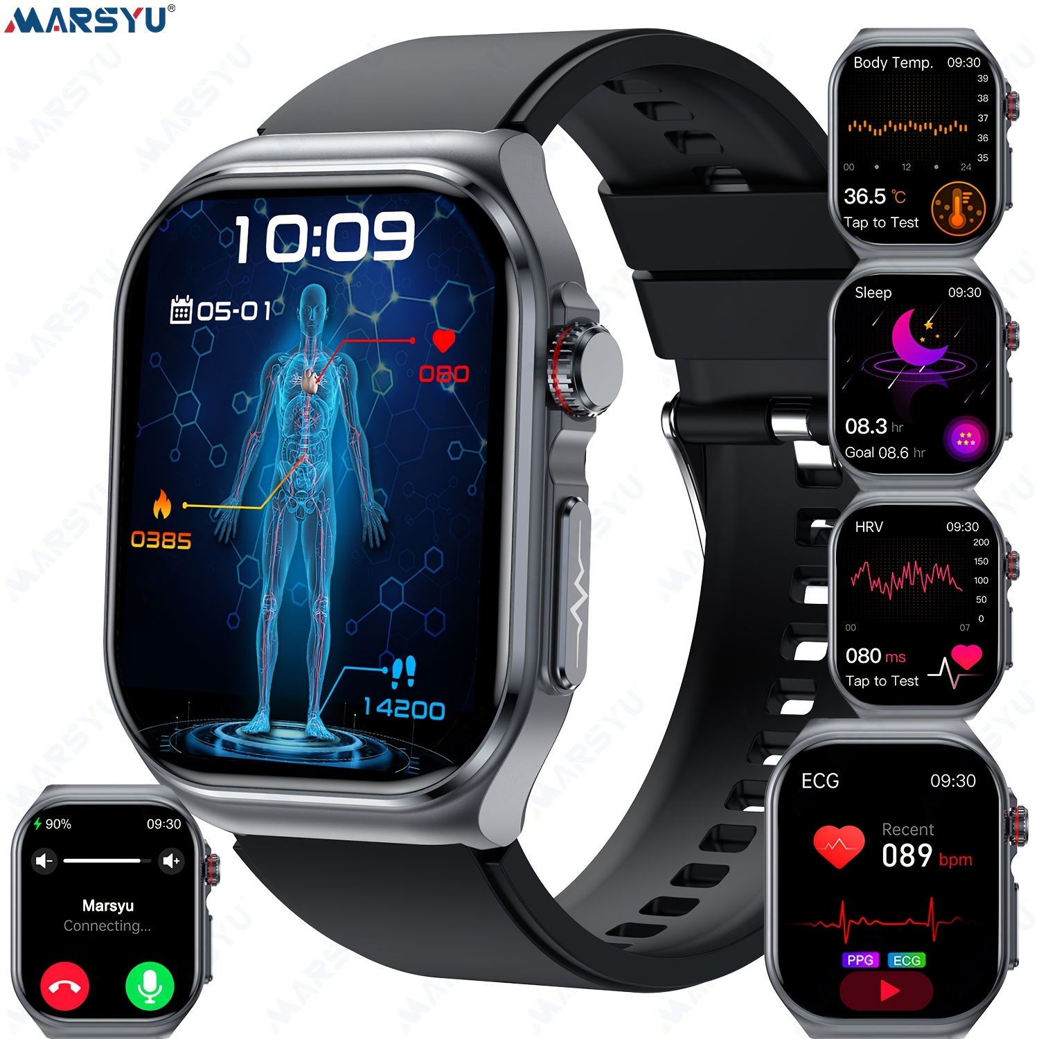 2026 New Smartwatch: 2.04" Amoled Large Display, 530mah Long-last Battery, Bt 5.3 Call, Multi-sport , , Sos, Menstrual Tracking, Weather Forecast, Fitness Watch For & Ios, Best Gift For Family
