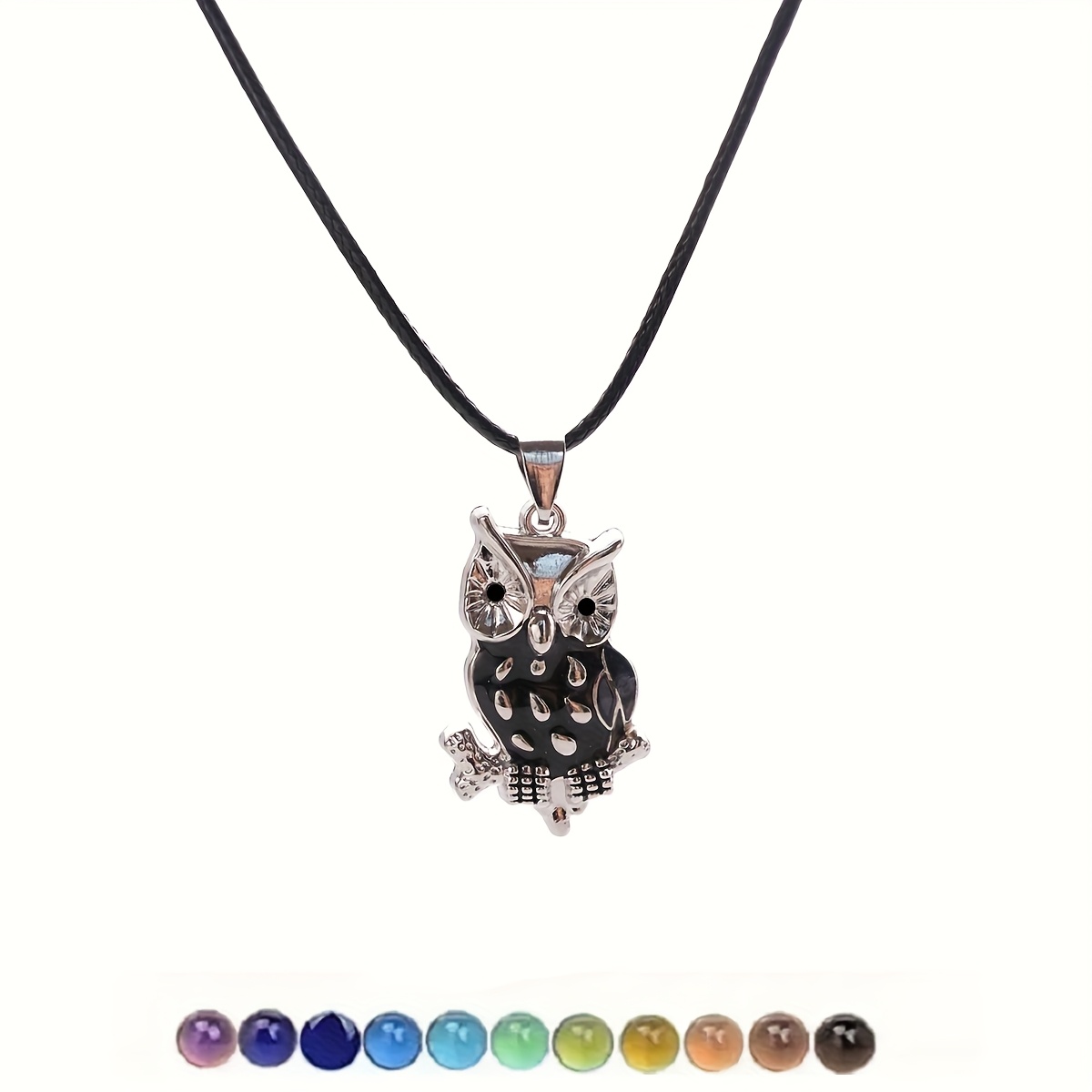 Image of 1 Owl Pendant Necklace, Animal Design, Color-changing With Temperature, Fun And Unique, Perfect Gift For , For Teenager