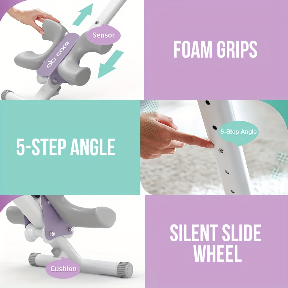 Height Adjustable Ab Trainer, Abdominal Body Workout Machine, Waist Leg Thighs Buttocks Shaper With LCD Monitor