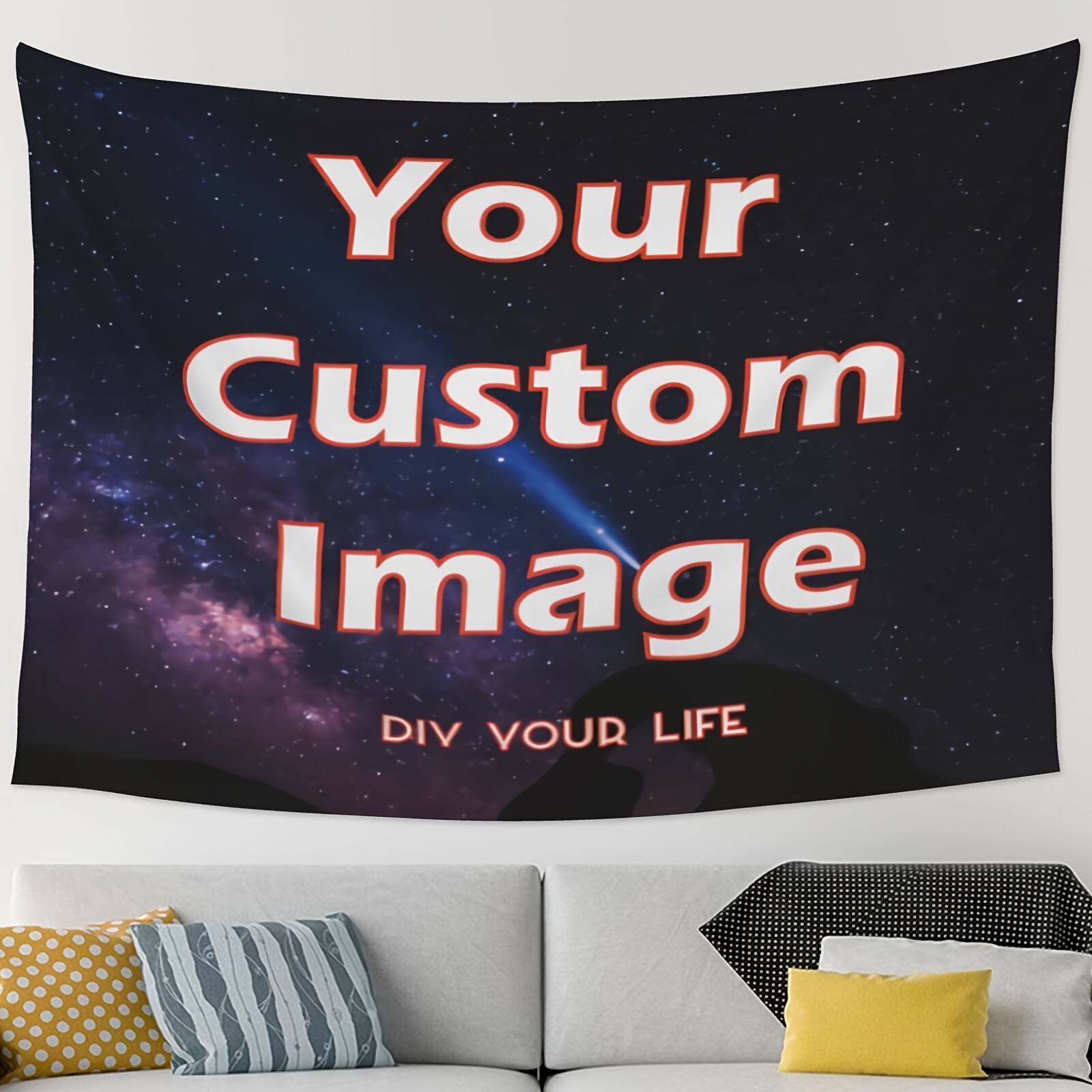 

Custom Photo & Text Tapestry - Personalized Wall Hanging For Bedroom, Anniversary, Birthday, Wedding, Mother's Day, Home Decor, Halloween & Thanksgiving