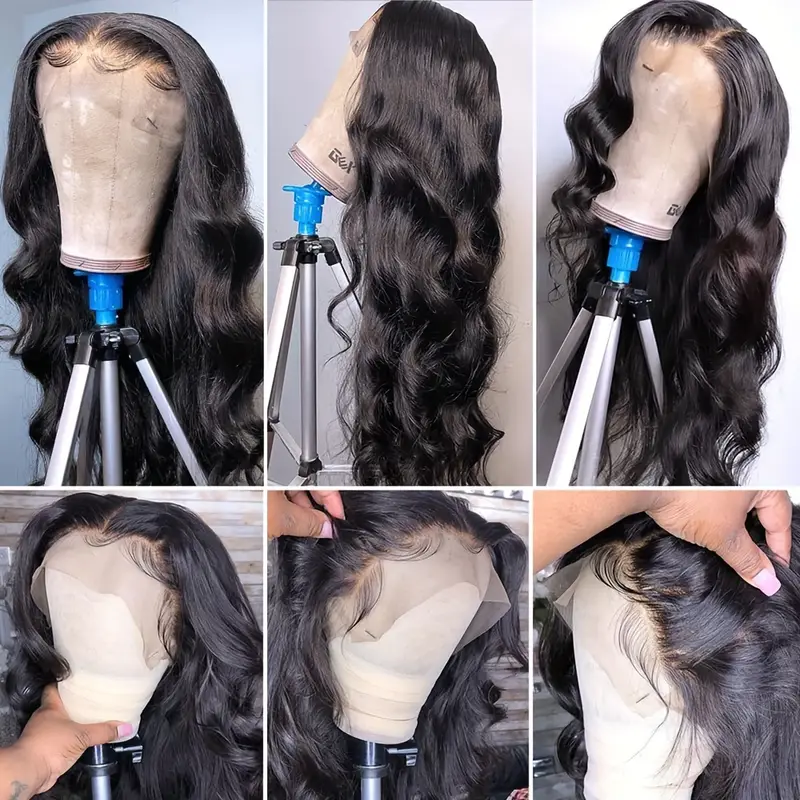 13x4 Natural Black Body Wave Hd Lace Front Wig For Women Real Hair 13x4 ...