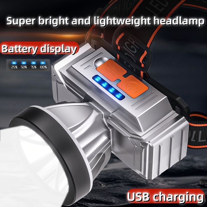 

1pc Rechargeable , 350-500 High-, 200-500m Range, Usb Charging, 36v Max, Antique Metal , Abs Material, 18650 Lithium Battery, Standard , 1w Led Source