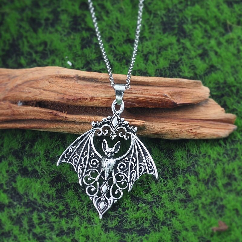 TEMU 1pc Vintage Gothic Hollow Bat Necklace, Dark Choker, Unique Outfit Jewelry