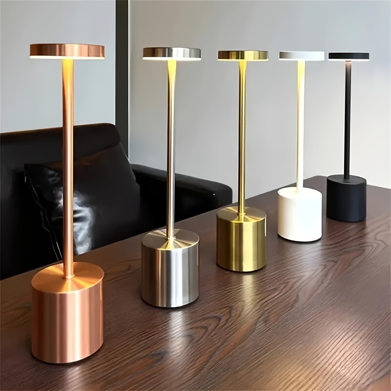 

Touch-controlled Led Desk Lamp 3- Brightness, Usb Rechargeable, Dimmable For Decor - , Abs Shade