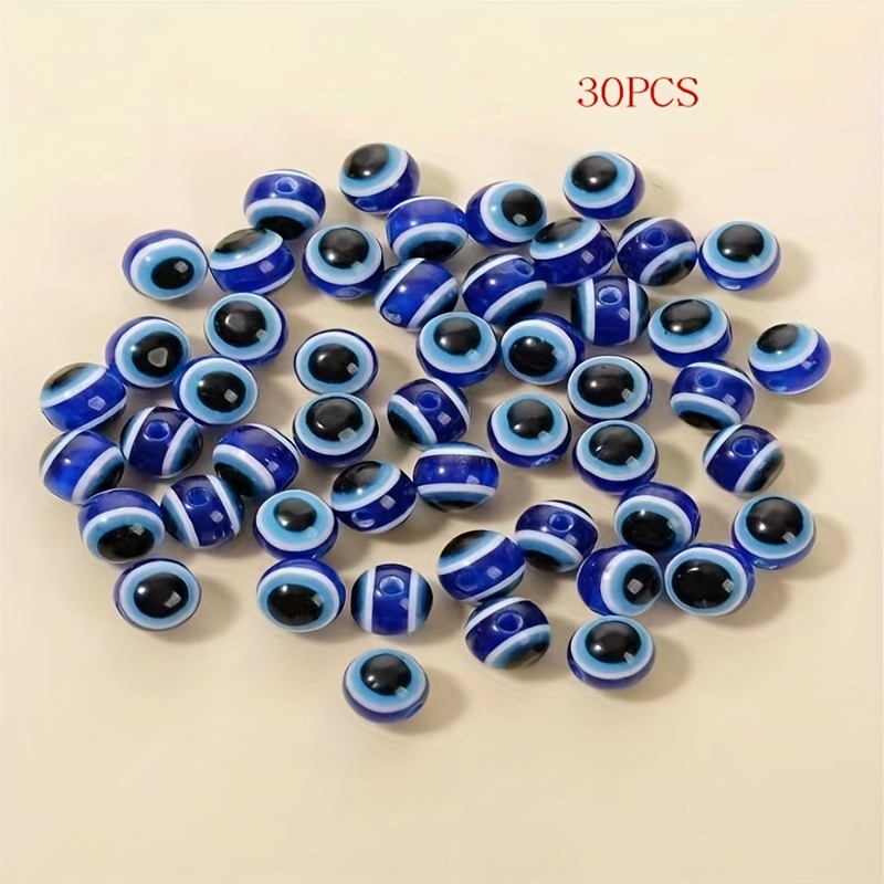 

30pcs de perles rondes en résine œil pour la fabrication de bijoux et de fournitures artisanales.