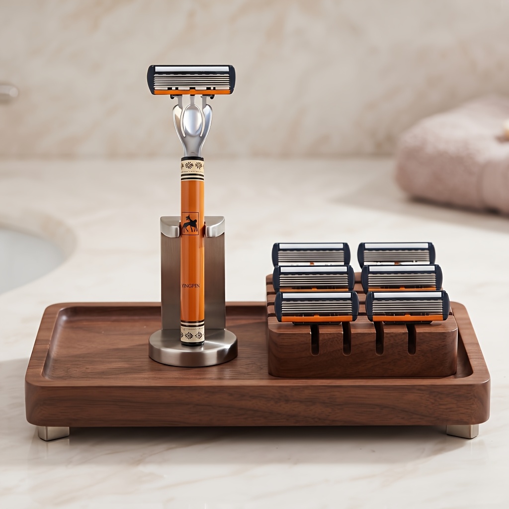 TEMU Premium Trendy Men's Manual Shaver Set - Ultra-sharp 6-blade, Replaceable Heads, Ergonomic , Perfect Gift For Father's Day And Birthdays,