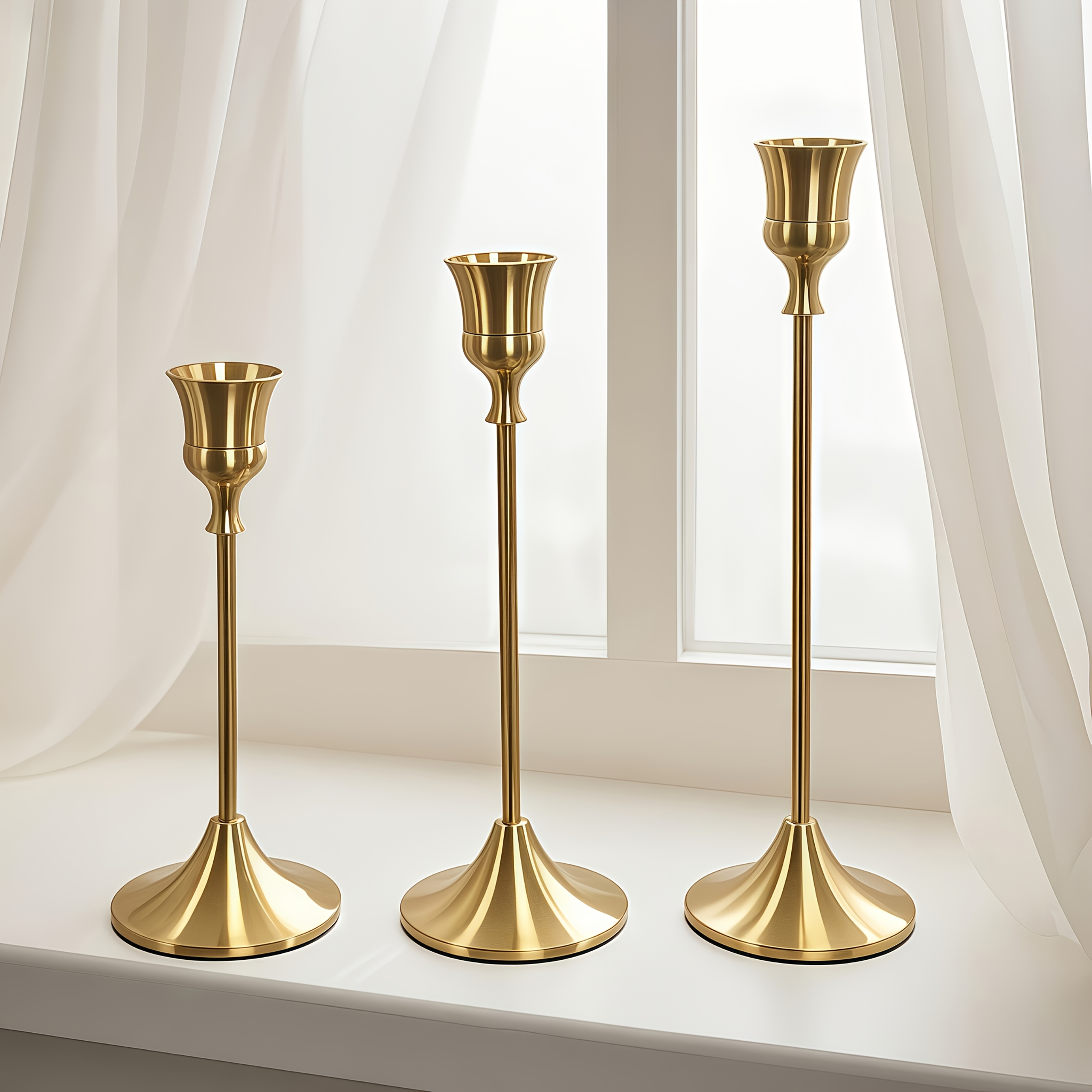 Image of 3pcs Gorgeous Single-head Metal Candlestick, Detachable, Suitable For Dating Candlelight Dinner Props, Restaurant Hotels, Daily Home Table Decoration, Birthday Parties, Wedding Event Table Decoration