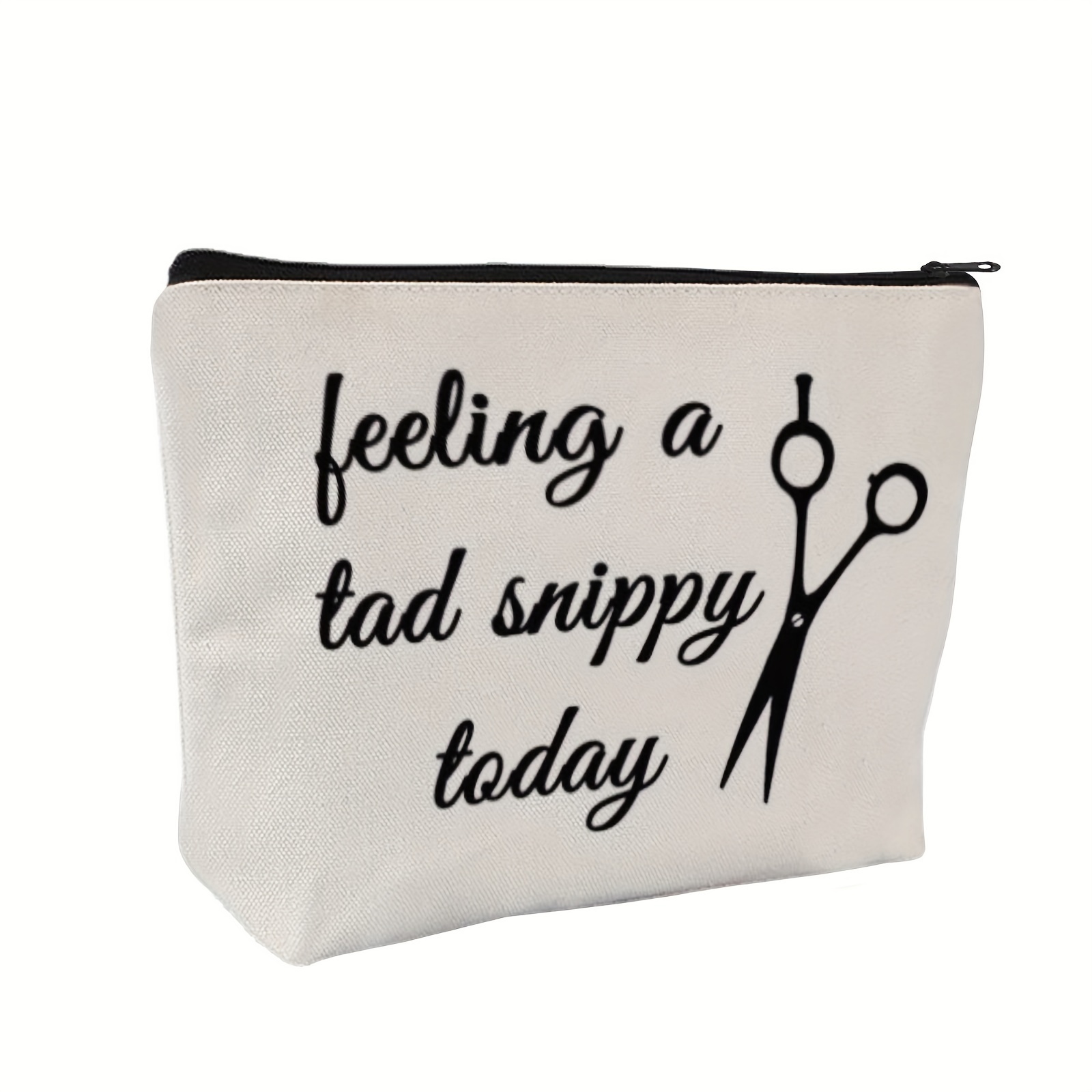 TEMU "feeling A Tad Today" Hairdresser Gift Cosmetology Graduation Toiletry Bag - Funny Gift For Girls, Besties, Personal Care & Accessories - Canvas Material, No Fragrance