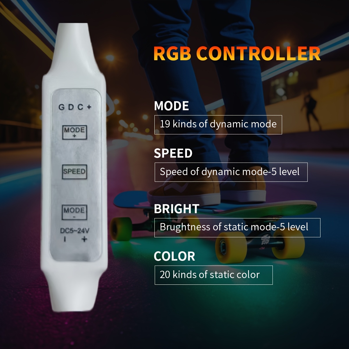 Bandă LED RGBIC pentru Bicicletă și Scuter, Lumină de Avertizare de Siguranță Colorată pentru Conducerea de Noapte, Alimentată de Baterii (Bateriile Nu Sunt Incluse), Bandă Tăietoare, Control cu Buton pentru Moduri de Clipire, pentru Diverse Scutere, Biciclete, Decorarea Șasiului, Cadou Ideal pentru