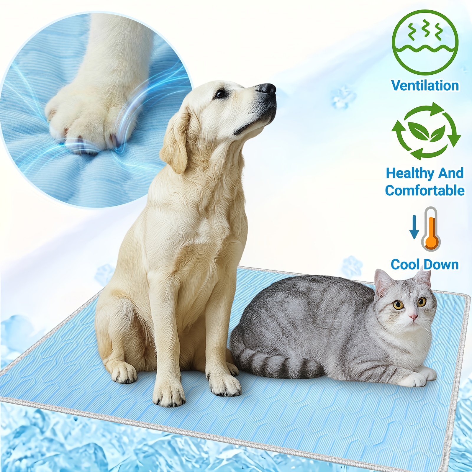 TEMU [2026 Upgrade] Summer Pet Cooling Mat Bed | Breathable Mesh Bed | Or Dog Cool And Comfortable Long, Suitable For Small, Medium, And Large Pets